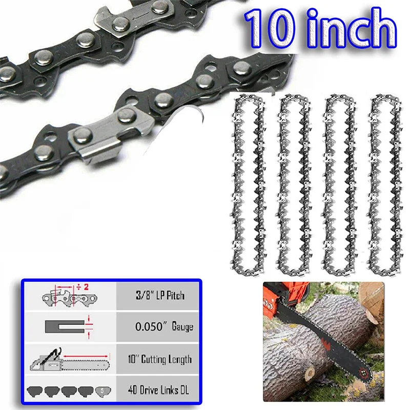 10Inch Pole Saw Chainsaw Chain 3/8" LP .050" 40 DL Semi Chisel Electric Chainsaw Spare Parts Garden Wood Branch Cutting Tool