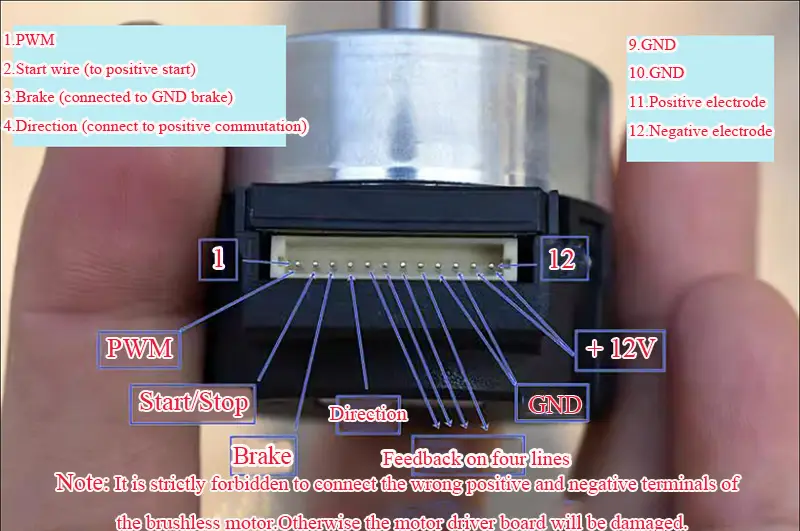 Brand New Japan Nidec 24H Brushless Servo Motor DC 12V Built-in Drive PWM Speed Regulation 100 Line Encoder image 3