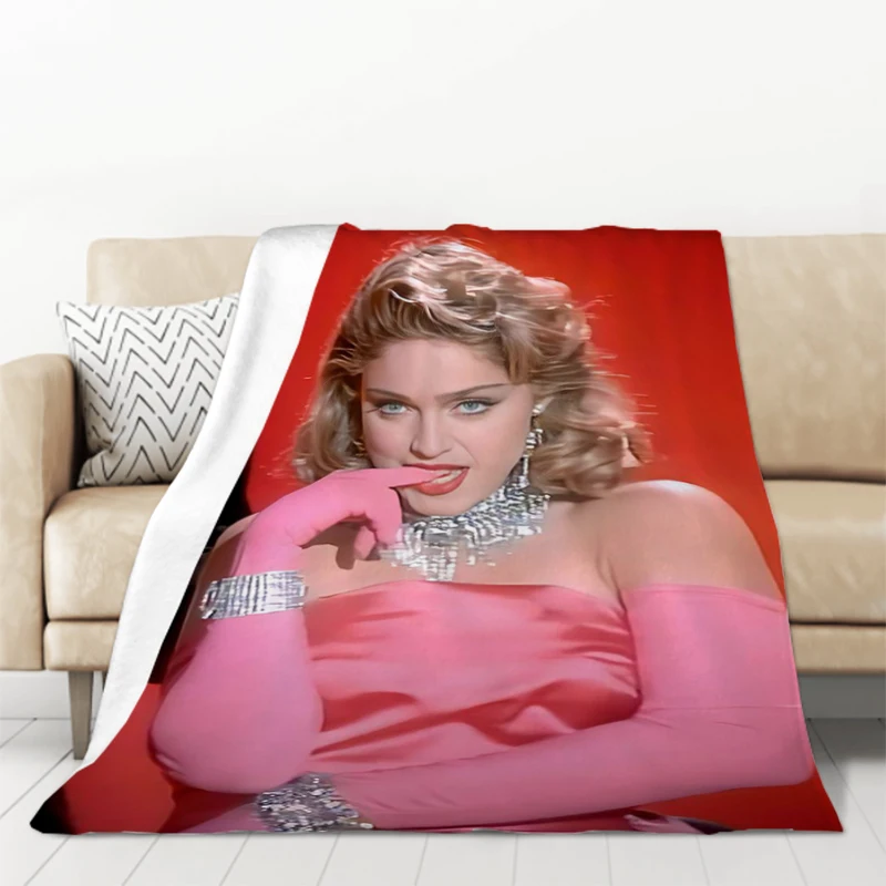 Madonna Music Blankets for Decorative Sofa Throw Blanket Fluffy Catnap Microfiber Bedding King Lid Knee Bed Fleece Soft Nap Home 3