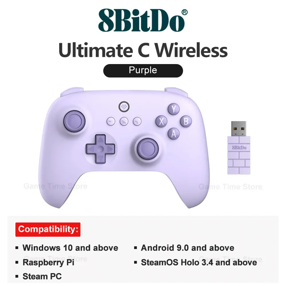 8Bitdo-Ultimate C Controller Di Gioco Wireless 2.4G Per Pc, Windows 10, 11, Steam Pc, Raspberry Pi, Android