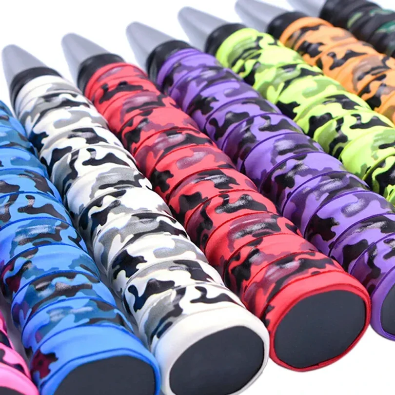 2PCS Absorb Sweat Racket Anti-slip Tape Handle Grip Overgrips Tennis Badminton Camouflage Wrapping Skidproof Sweat tennis overgrip,tennis accessories,racket grip,sticky overgrip,racket grip tape,racket overgrip,tennis racket tape,anti slip grip strap