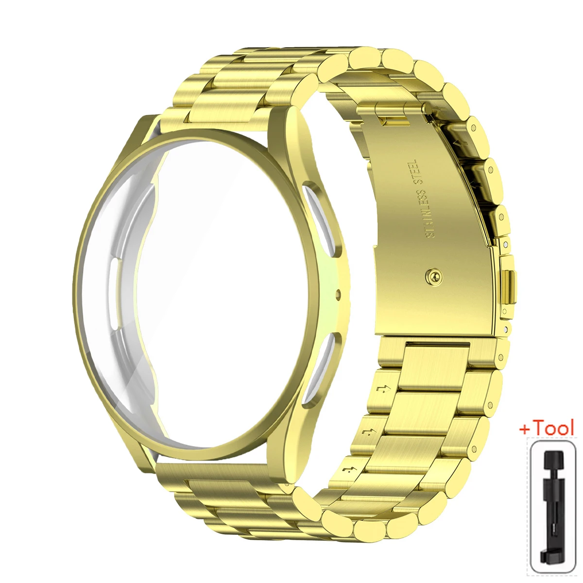 Stainless Steel Bracelet with Metal Strap and TPU Cover