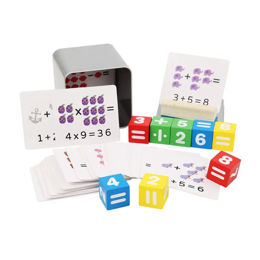 Educational Math Toys Educational Math Toy Set for Kids Addition Subtraction Multiplication Division Flashcards with Square