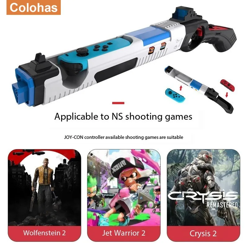 For Nintendo Switch Handgrip Sense Joystick Shooting Gun Controller Gamepad Joypad Disc Card Storage Gaming Accessories For Guns game controller accessories nintendo switch game controller