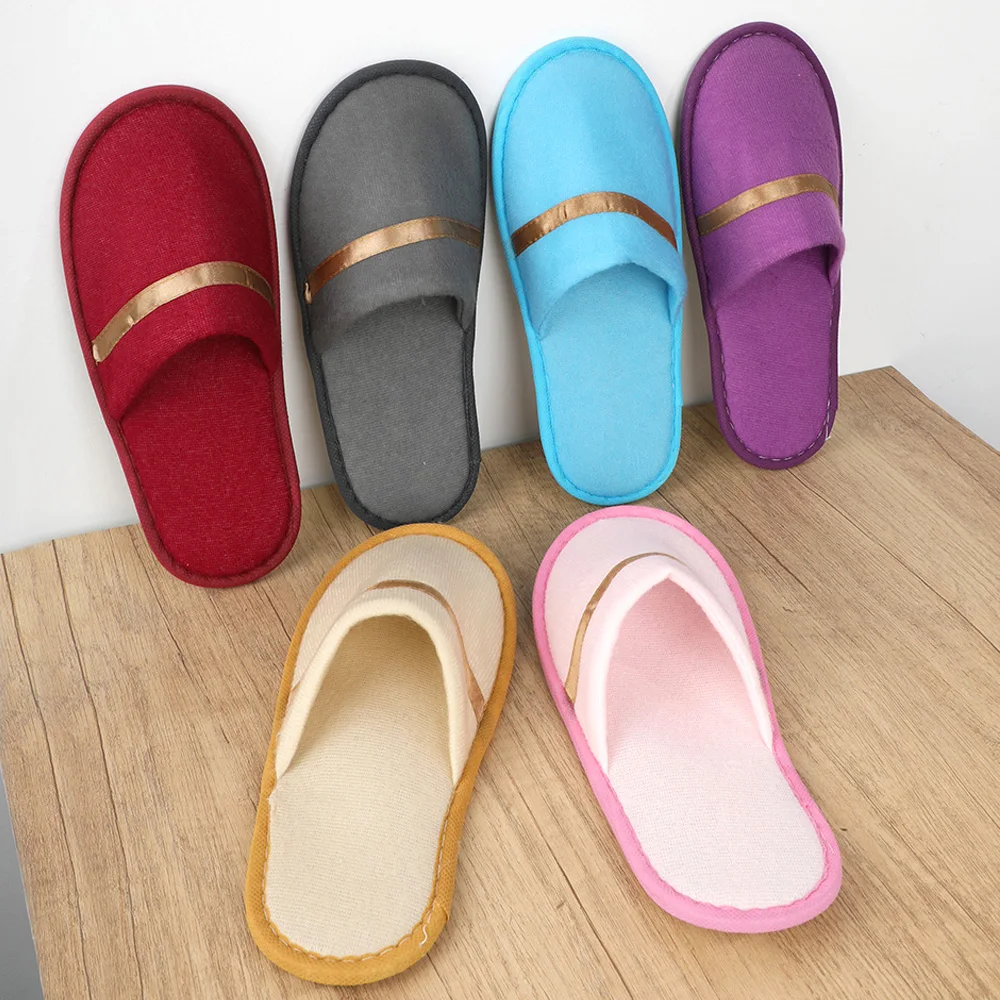 Adult Unisex Coral Fleece Slippers Winter Warm Home Slippers All-inclusive Slippers Solid Slippers Hotel Slippers Soft Non-slip 3