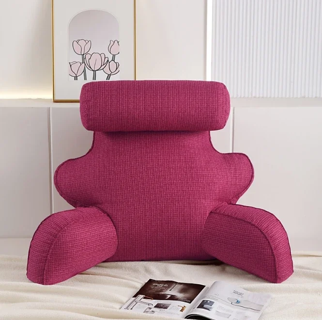 Oreiller De Dos Pour Lit - Confort Assis Au Lit, Lecture, TV | Housse Amovible Lavable, Support Cou & Bras | Taille Adulte 70x50 Cm