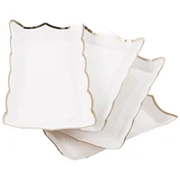 4pcs Rectangle Cardboard Serving Platters Dessert Trays Disposable Serving Trays and Platters Fruit Trays for Parties 1