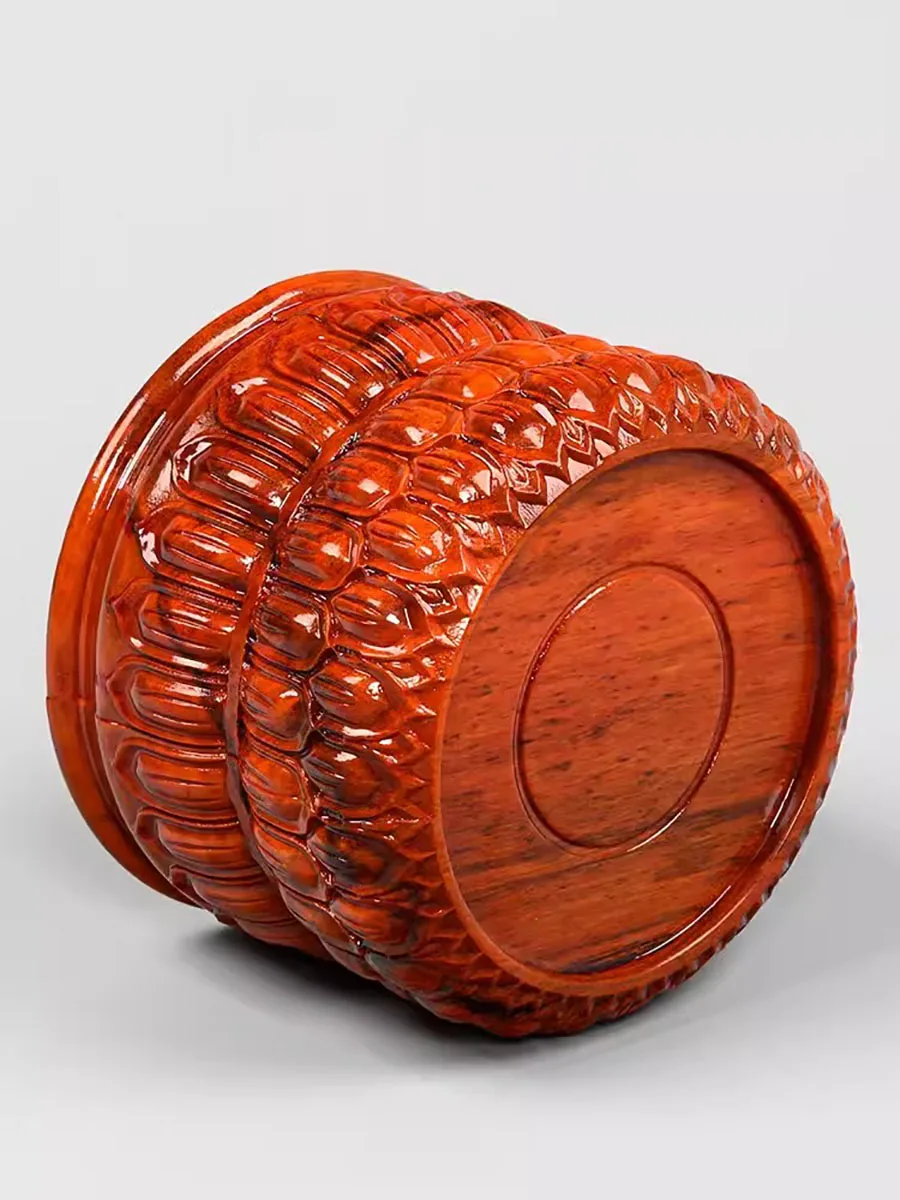 Solid Wood Buddha Statue Base, Guanyin Bodhisattva Lotus Pedestal, offering Wooden Ornaments for Buddha, incense Burner