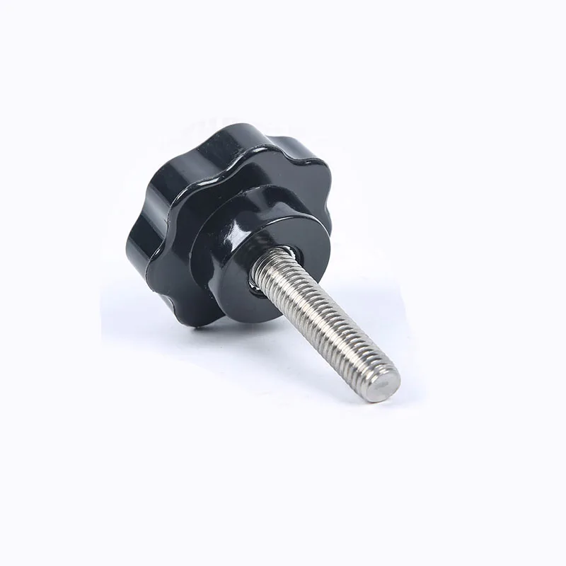 

304 Stainless Steel M4-M8 Plum Handle Shape Thread Clamping Handle Bolt Bakelite Hand Knob Tightening Screw Star Knob Head