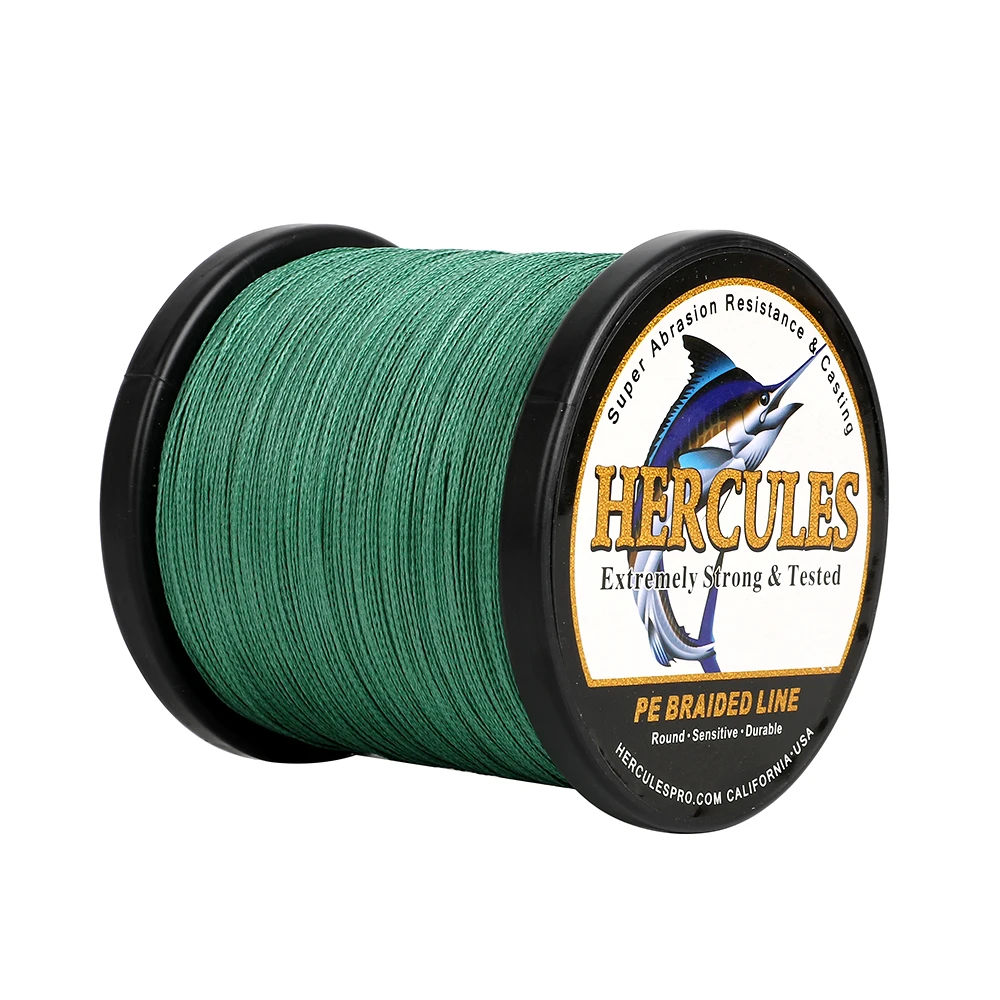 Multifilament Fishing Line, PE Braided Wire, 4 Strands, Green, 100m-2000m, Saltwater Carp, Floating, 6LB-100LB, Pesca Hercules