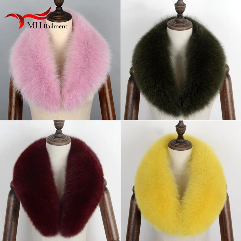 

Winter 100% Real Fox Fur Scarf Women Natural Raccoon Fur Collar Thick Warm Long Scarves Fashion Parka Coat Hood Shawl Female