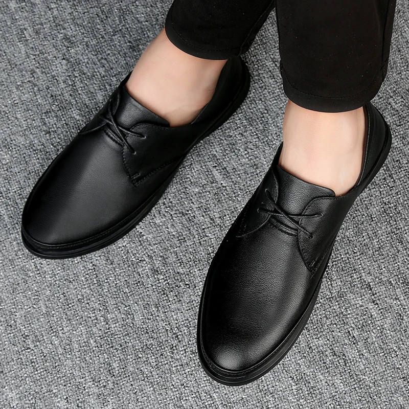 

Men's casual leather shoes hot sale daily outdoor driving men's shoes comfortable and breathable non-slip men's leather shoes