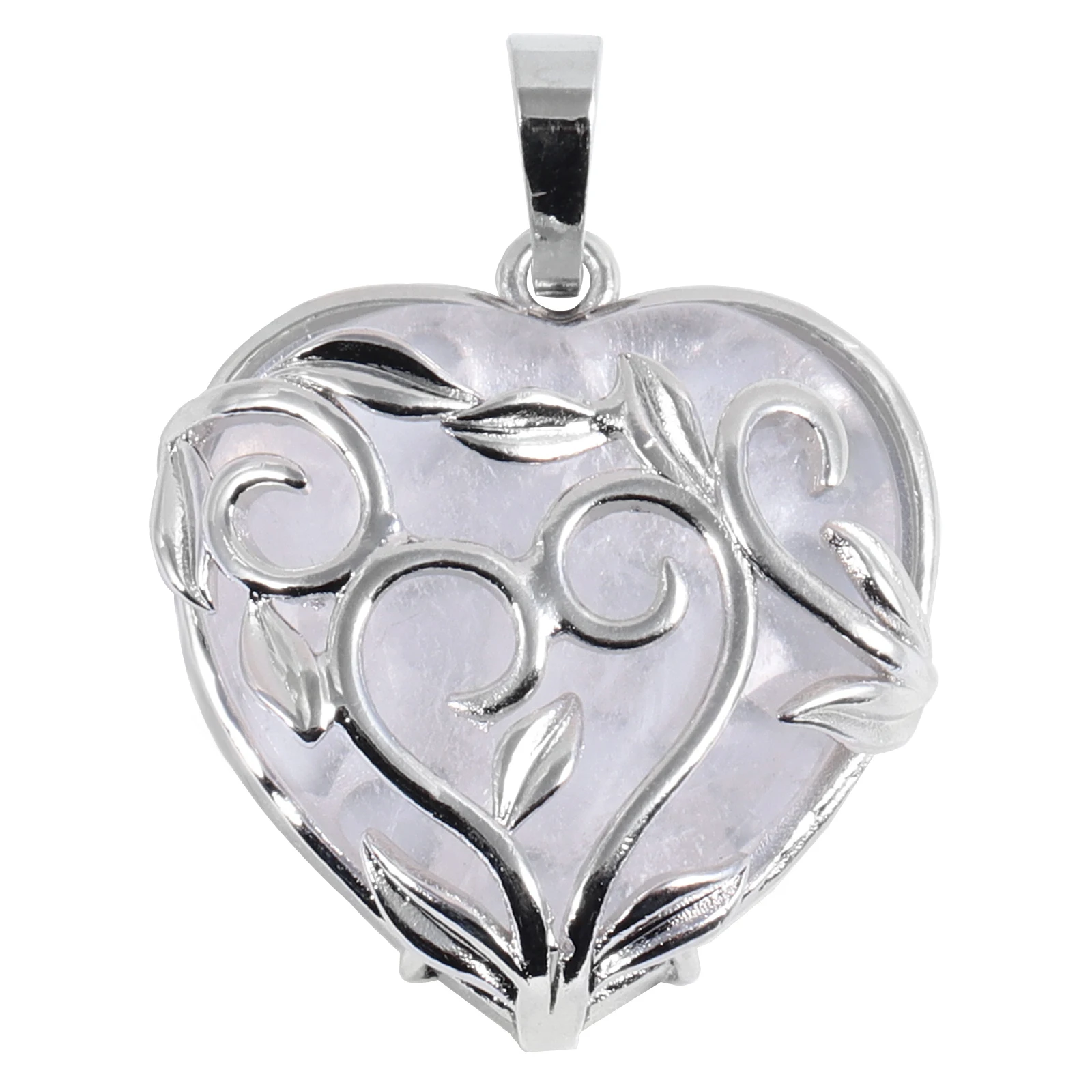 

Carved Love Heart Crystal Stone Pendant Healing Reiki Gemstone For DIY Necklace Jewelry Making Accessories