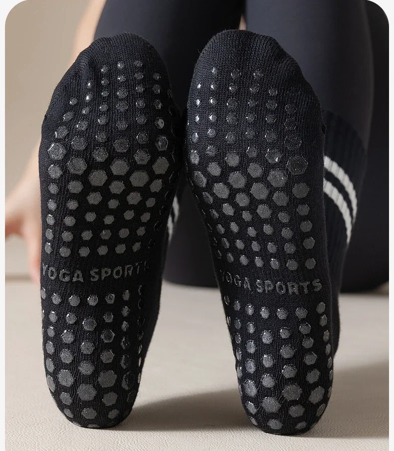 3 Pares Calcetines Antideslizantes Para Pilates Y Yoga - Mujer, Con Asas Y Correas, Talla Única