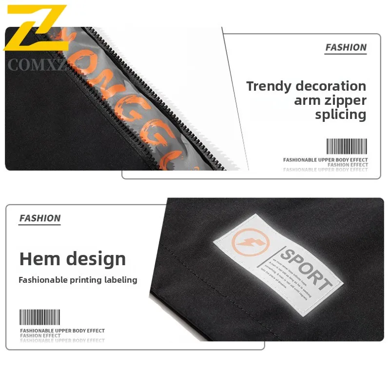 Men's American Style Streetwear Hooded Jacket Lightweight Waterproof Windbreaker Loose Fit Vintage Style Autumn Winter Coat 2025