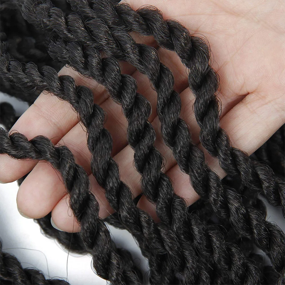 16 Inch Wave Senegalese Twist Crochet Hair Curly Ends Synthetic