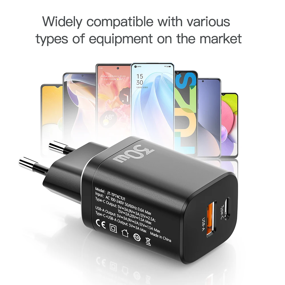 Essager USB Type C Fast Charger 30W QC PD 3.0 Dual Port Mini Portable Adapter For IPhone 16 15 14 IPad Xiaomi Fast Wall Chargers