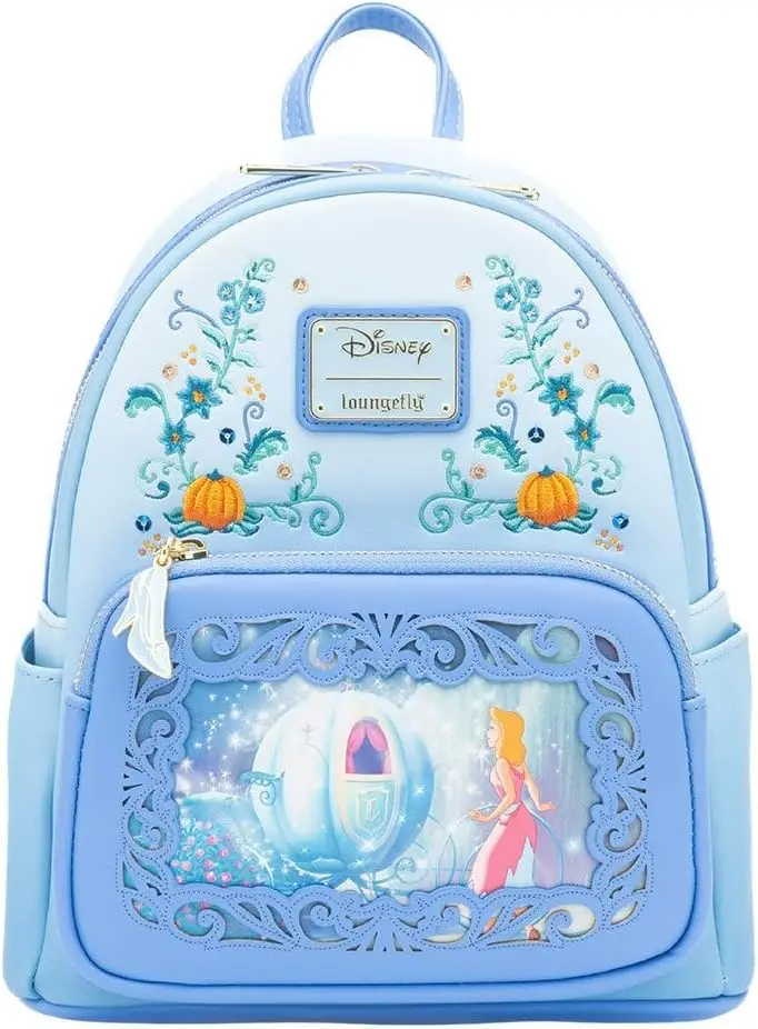 【Lounge Fly】Cinderella Lenticular Princess Mini Backpack Amazon.com: Loungefly Disney Cinderella 75th Anniversary