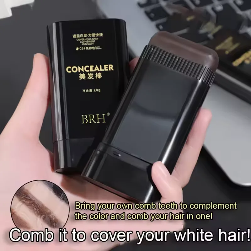 Hair Dye Stick 3 Colors Hair Stick to Cover White Hair Without Fading Disposable dye stick Plant Dye Roots Color Replenishment