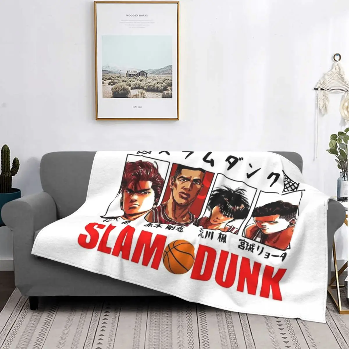 

Slam Dunk Hanamichi Sakuragi Flannel Blankets basketball japanese manga Funny Throw Blanket for Home 200x150cm Bedspreads