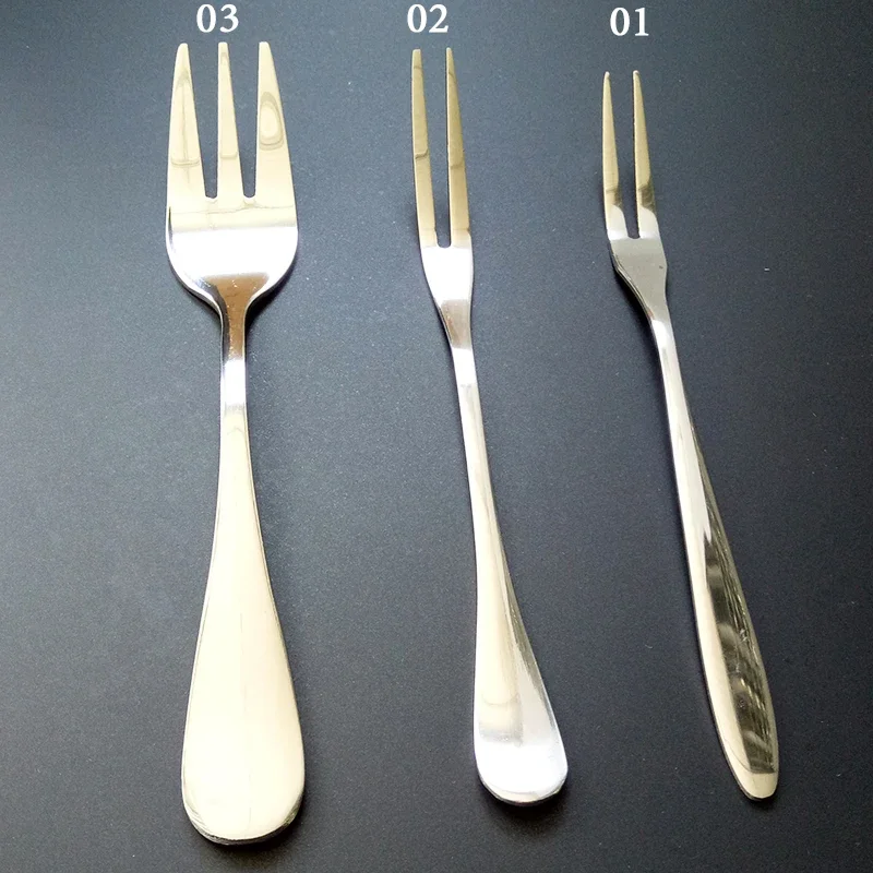 Fruit Fork VanKood Stainless Steel Fruit Fork Dessert Fork Eco-friendly Two Tooth Dinner Forks Western Style Kitchen BBQ Tool