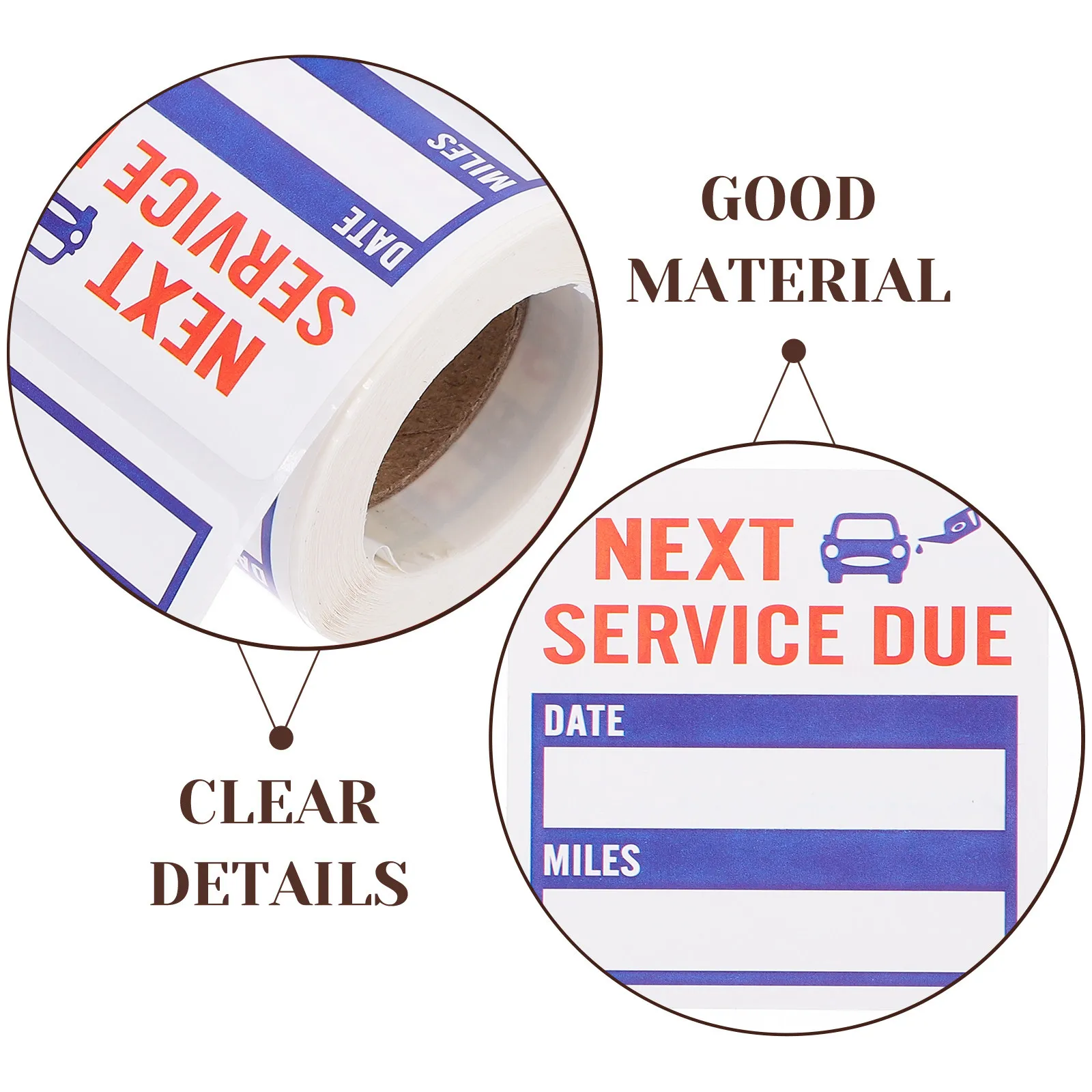 2롤 방수 서비스 스티커 앞유리 자동차 정비 라벨 오일 교환 알림 스티커 다음 서비스 기한 데칼 스티커