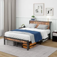 Металлический каркас 120х200 см, каркас кровати на одной металлической платформе, бесшумный, металлическая основа, винтажный коричневый цвет без матраса. — изображение 5