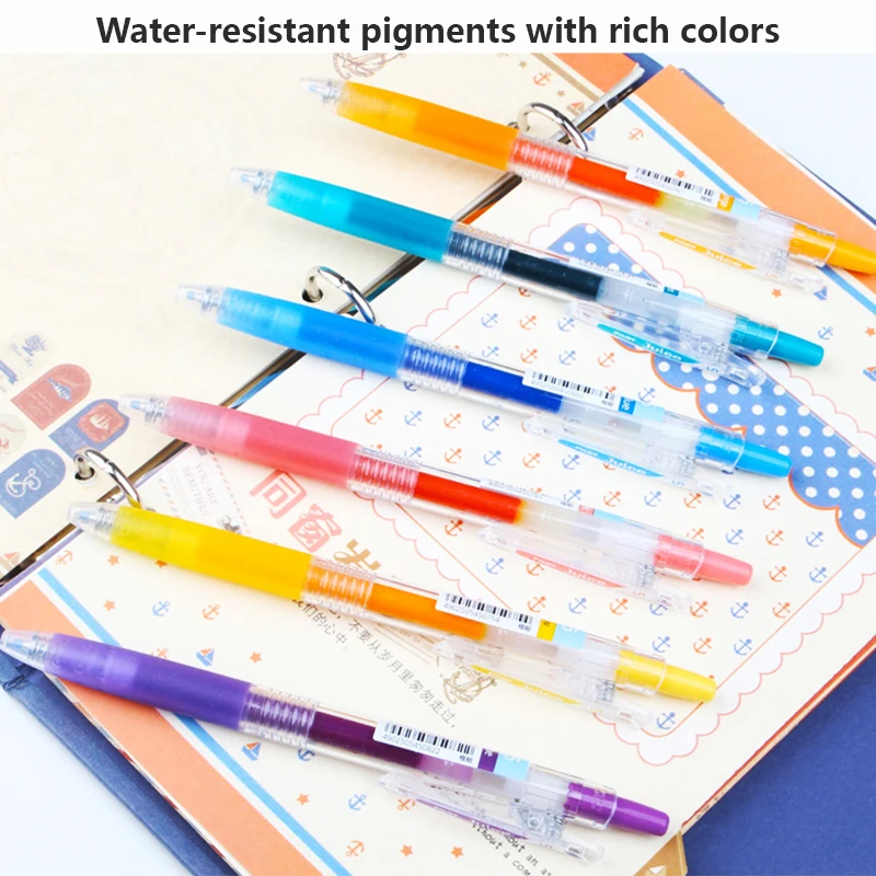 Pilot Juice Gel Pen Set 6/12 Colors Retractable Jelly Ballpoint Pens, No Blotting Paper Clear Handwriting Multifunction Supplies 2