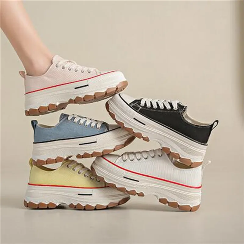 

Canvas Shoes 2023 Pattern Solid Color Lace High -top Sports Shoes Rubber Walking Classic Autumn Hot -selling Vulcanized Shoes