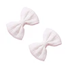 J15U 1 Pair Baby Bows Hair Clips Muslin Girls Hairpins Hairclip for Kids Barrette Infant Princess Side Pin