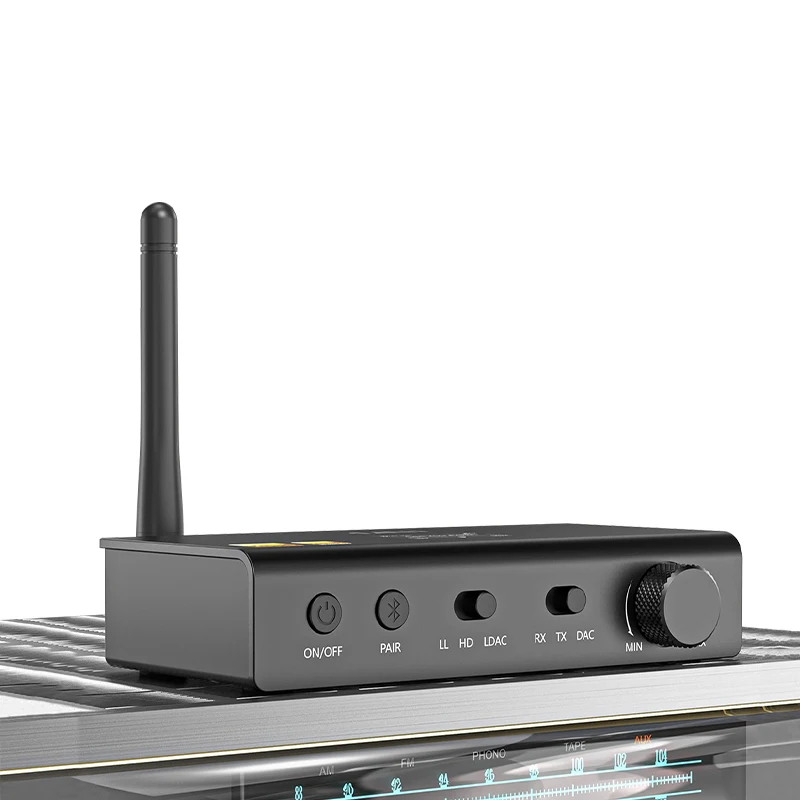 1Mii HiFi Kabelloser Audio Adapter mit großer Reichweite - Hifi-Receiver mit Dual-Antennen für bis zu 60 m Reichweite, aptX Low Latency und 3D Surround Sound für ein beeindruckendes Audioerlebnis