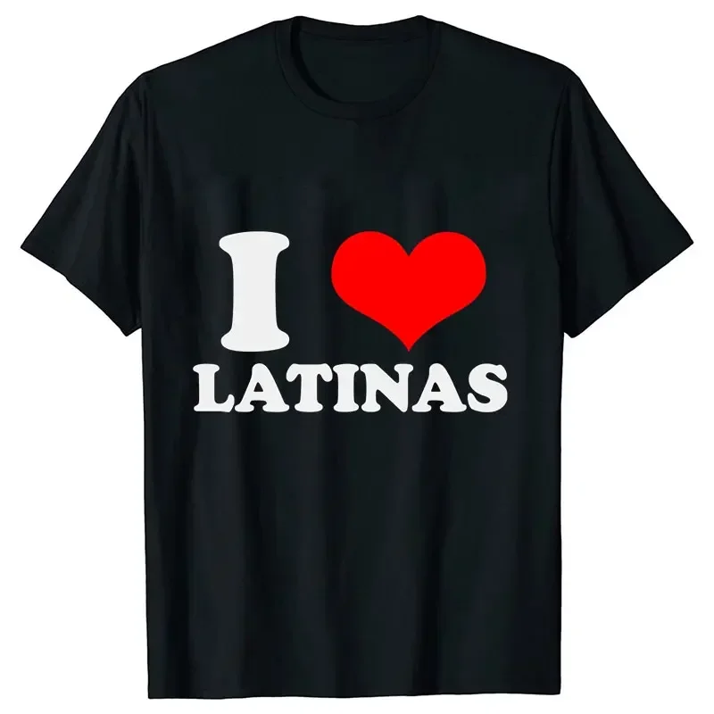 I Love Latinas 남성용 티셔츠, 캐주얼 의류, 빈티지 운동복 I Heart Latinas 디자인, 오버사이즈 의류, 트렌드 티셔츠