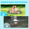 750lbs 40“ Spider Web Saucer Tree Swing for Kids Adults, Outdoor Net Swing with Steel Frame and 2 Hanging Straps-Green 4