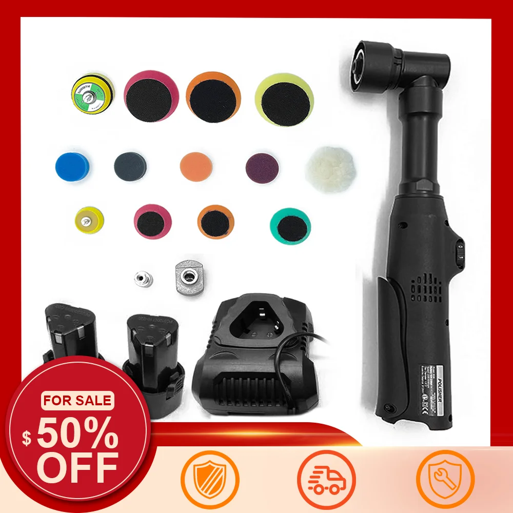 12V Cordless Electric Car Polishing Machine Car Polisher Mini Electric Auto Polisher Rechargeable Polishing Waxing Machine Kit