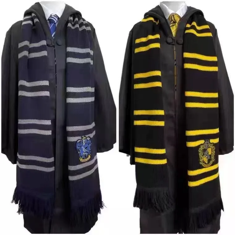 Warm Winter Harri Scarf Thickened Slytherin Hogwarts Ravenclaw Gryffindor Tassel Scarf Men & Women Couple Party Decoration Props