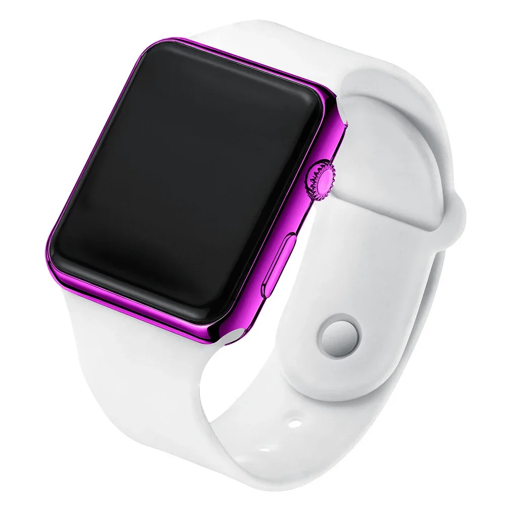 Relojes digitales para hombres y mujeres, reloj de pulsera LED electrónico, reloj femenino de silicona Simple informal, moda