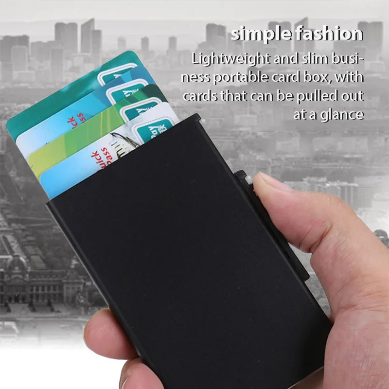Minimalist Card Wallet Aluminum Card Holder Slim Case Pops Up for Men Women Boxes Event Party X-32