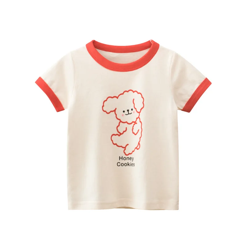 2025 Summer 2-8 Years Kids Girl Shorts Sleeve T-shirts Printed Little Girl Top Baby Girl T Shirts Children Toddler Girl Clothes 6