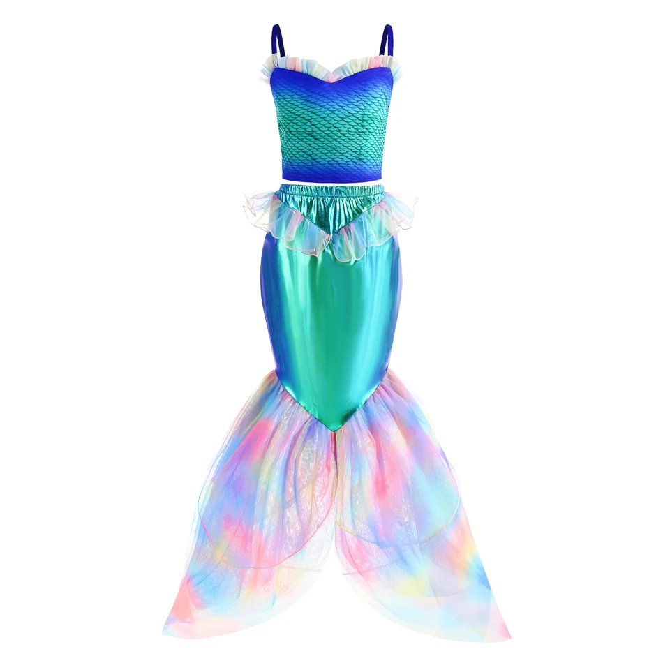 Mermaid Dress Baby Girl Cosplay Birthday Surprise Gift Children Halloween Dress Up Costume Child Carnival Disguise Sets