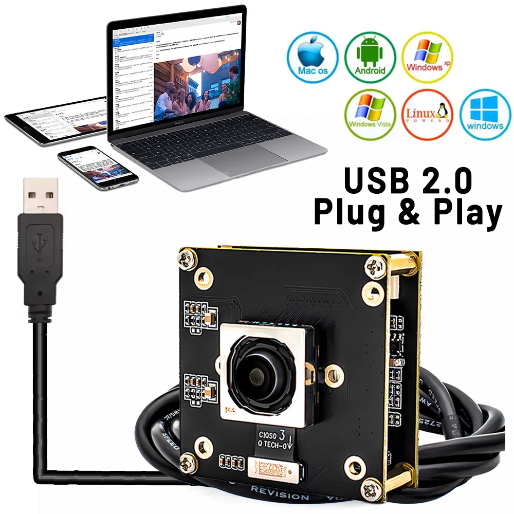 IMX766 50MP 8160x6120 USB Webcam Camera Module High Speed AF UVC-Compliant Plug
