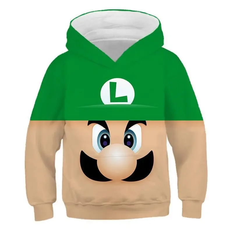 thumbnail image 1 of Sudadera con capucha de manga corta con la nueva película 3D de Super Mario Brothers, Mario Brigitte, ropa para niño y bebé, ropa de otoño, 1 of 1