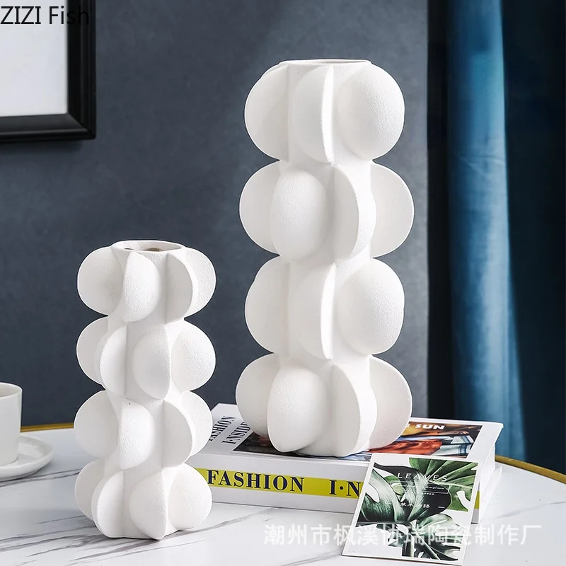 Nordic Resin Vase Geometric Spiral Black and White Flower Vase Living Room Decoration Flower Arrangement Crafts Wedding Vases 2