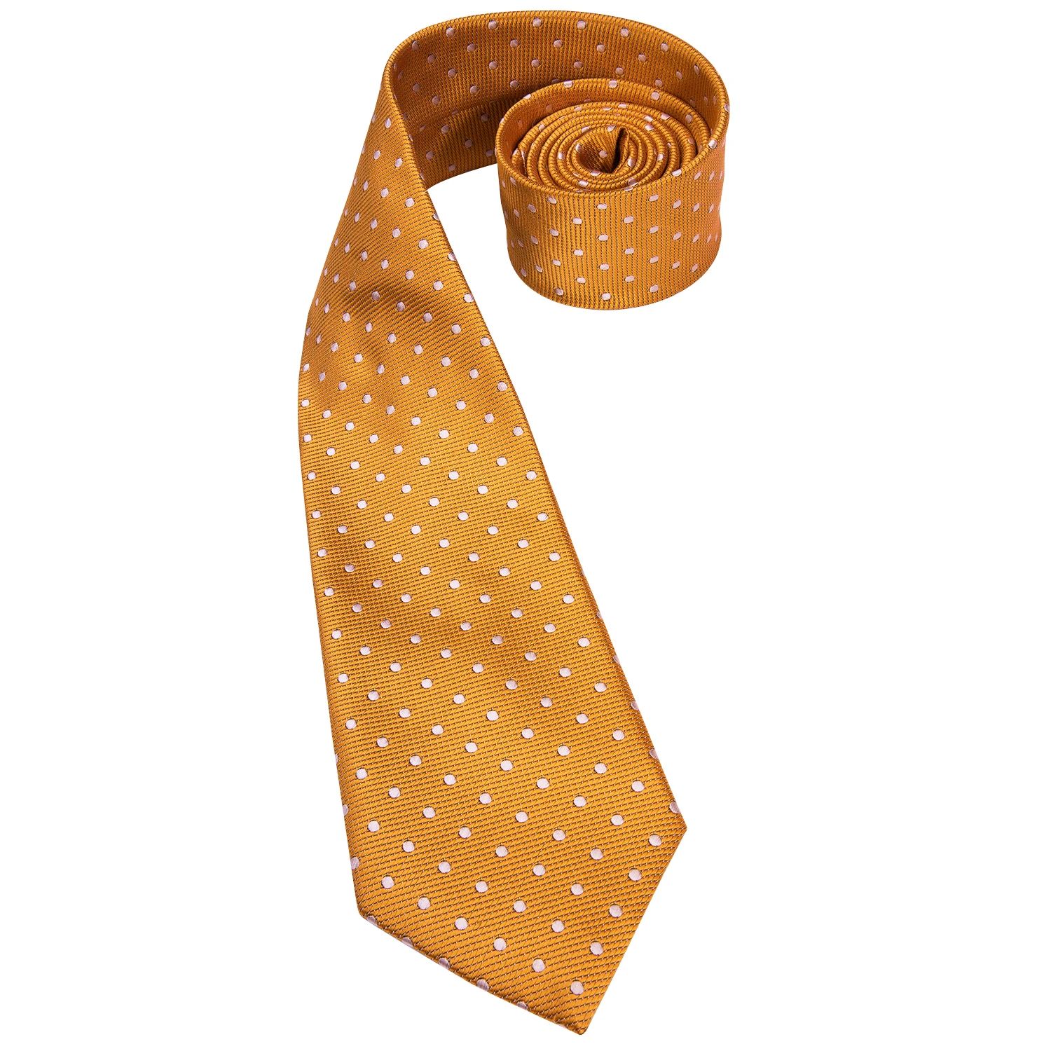 Neck Tie SN-3195 Hi-Tie Classic Ties for Man Silk Tie Fashion Solid Dots Business Neck Ties for Men Cravat Wedding Party Orange NeckTie