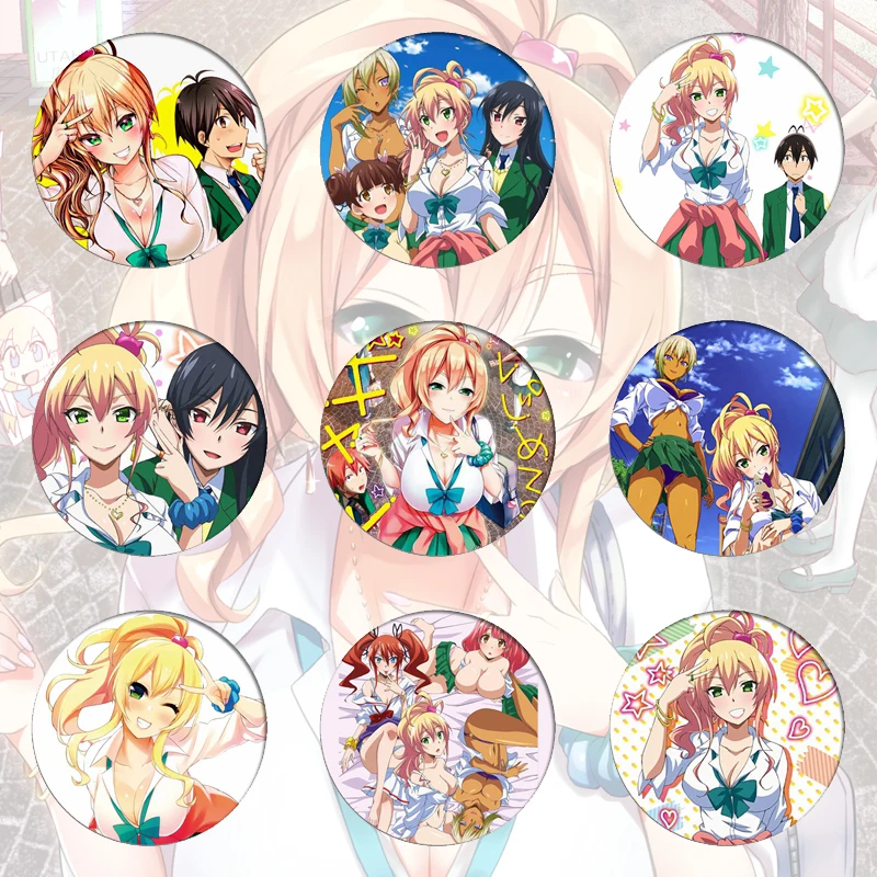 Hajimete no Gal Cosplay Badges Yukana Yame Brooch Icon Collection Bags  Hashiba Junichi Breastpin for Backpacks