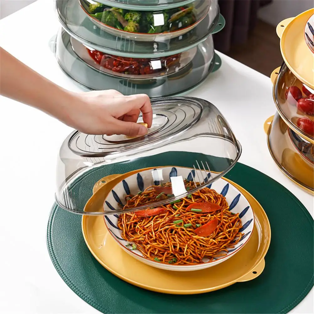 Insulation Dish Cover Household Cover Vegetable Leftovers Multi-layer Transparent Insulation Dust Bugs Rice