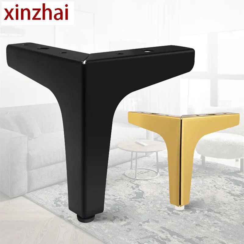 4pcs Metal Mofa Foot Bedside Table Slanted Leg Threepronged