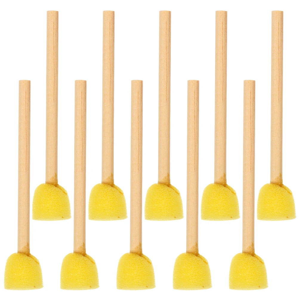 10/20pcs Round Sponges Brush Set Stencil Sponge Brushes DIY Painting Sponges Children Drawing Craft Brushes with Wood Handle 5