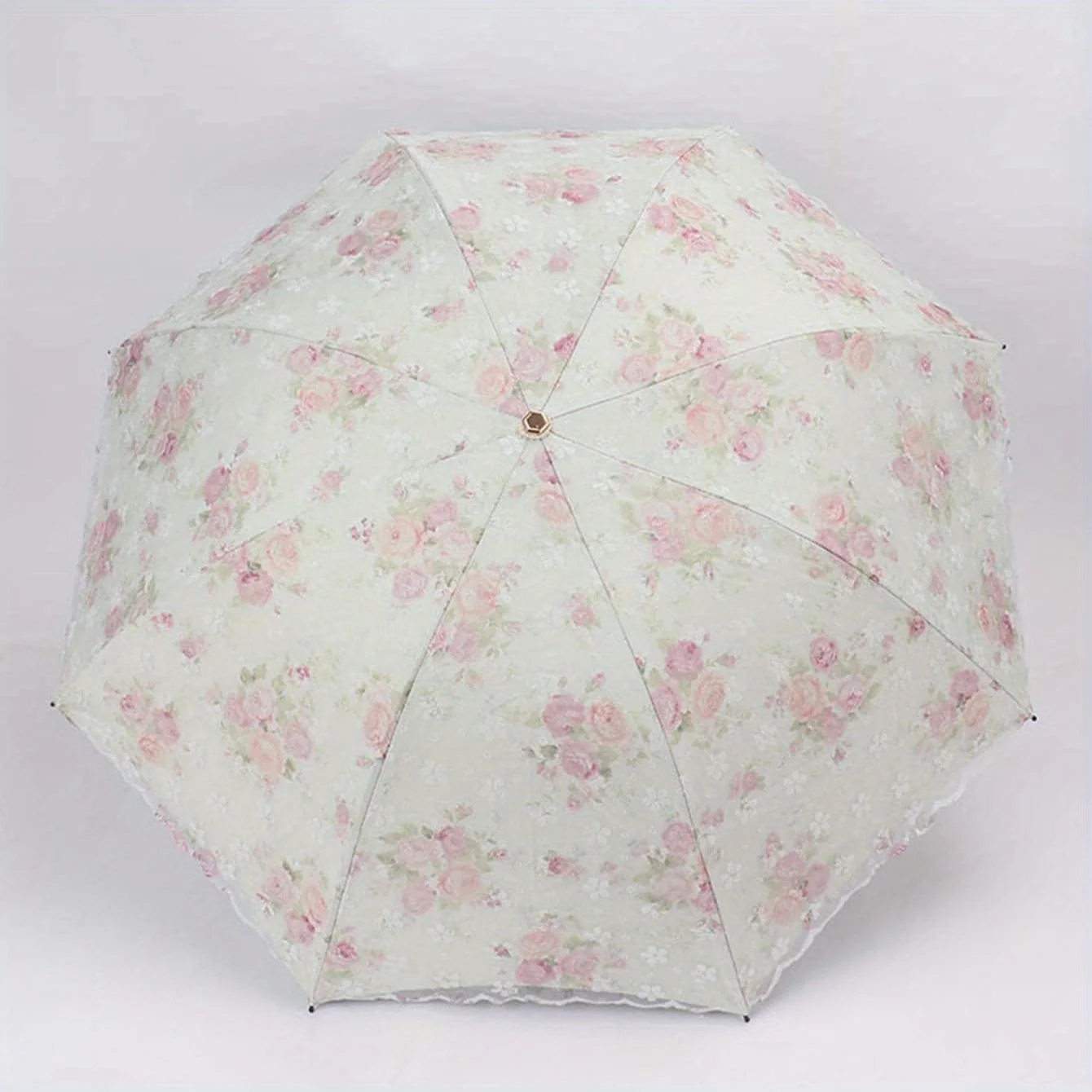 Double Layer Lace Printed Sun Umbrella Vinyl Sun Protection Uv Small