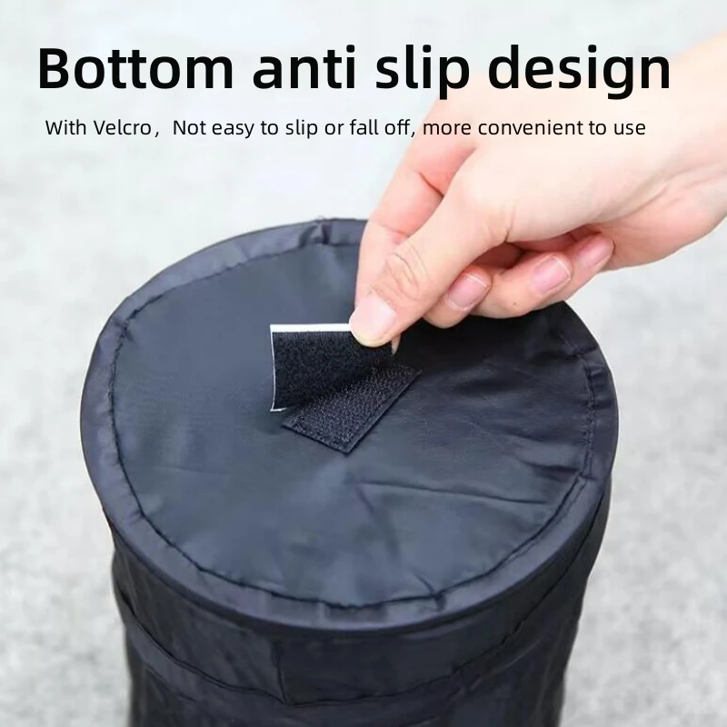 Portable black car garbage bin foldable storage bin multifunctional hanging car storage bag durable Oxford cloth waterproof s car storage bag,car trash can,car trash bag