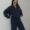 Solid Color Casual Loose Pants Sets For Women 2025 Elegant Autumn Women's Two Pieces Suit Full Trouser Set Female Outfit Clothes 6 Solid Color Casual Loose Pants Sets For Women 2025 Elegant Autumn Women's Two Pieces Suit Full Trouser Set Female Outfit Clothes 6